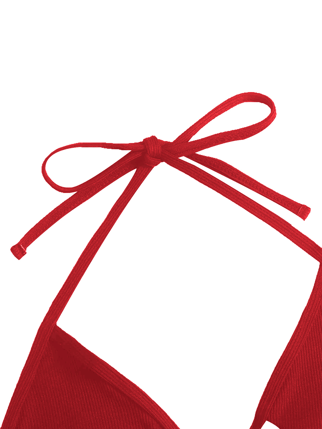 JoyPoem Women's Cut Out Tie Knot Halter Swimwear Triangle Bikini Top - Image 5