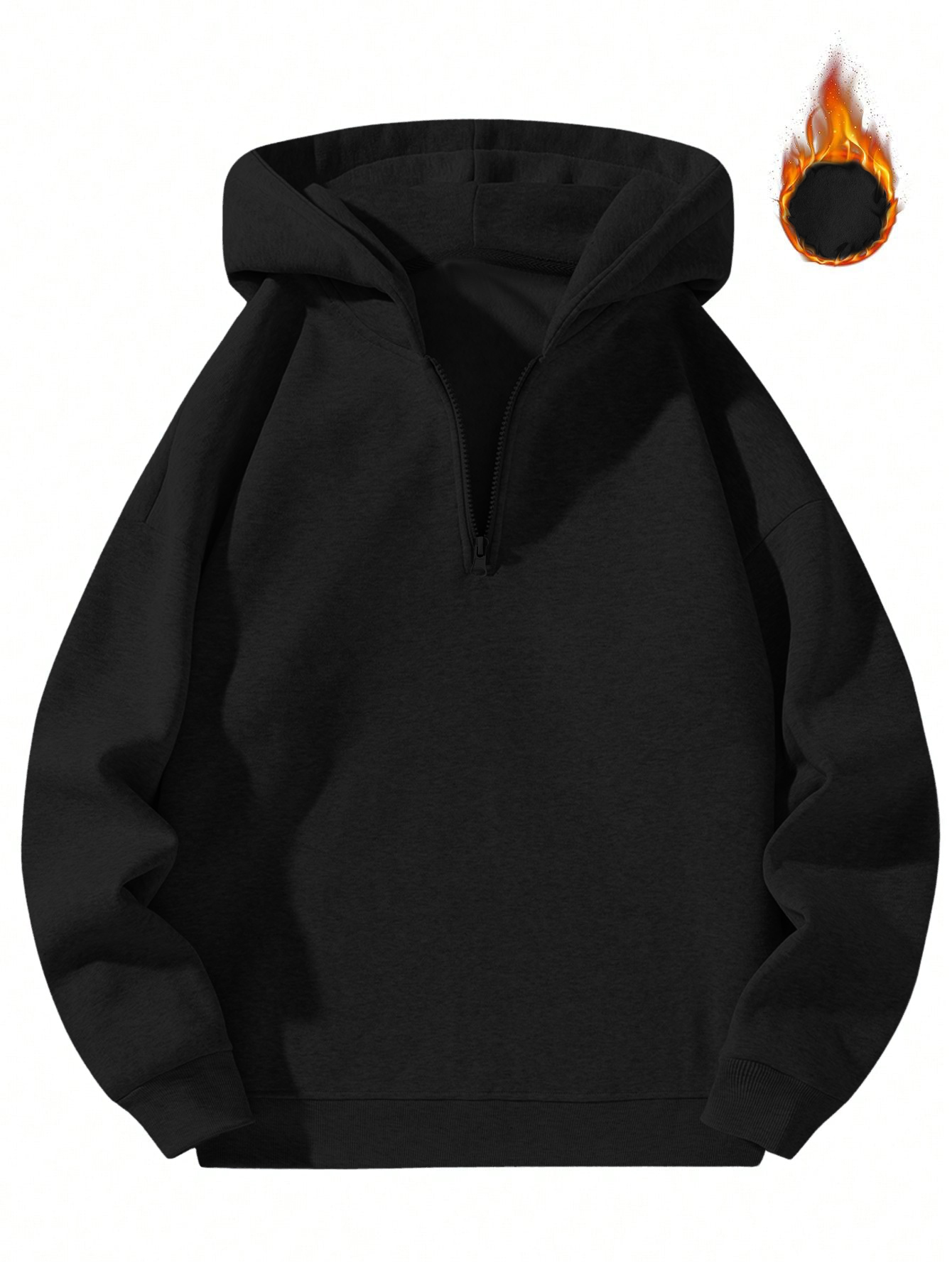 JoyPoem Men's Quarter Zip Pullover Hoodies Long Sleeve Drop Shoulder Sweatshirt Casual Pullover 2026
