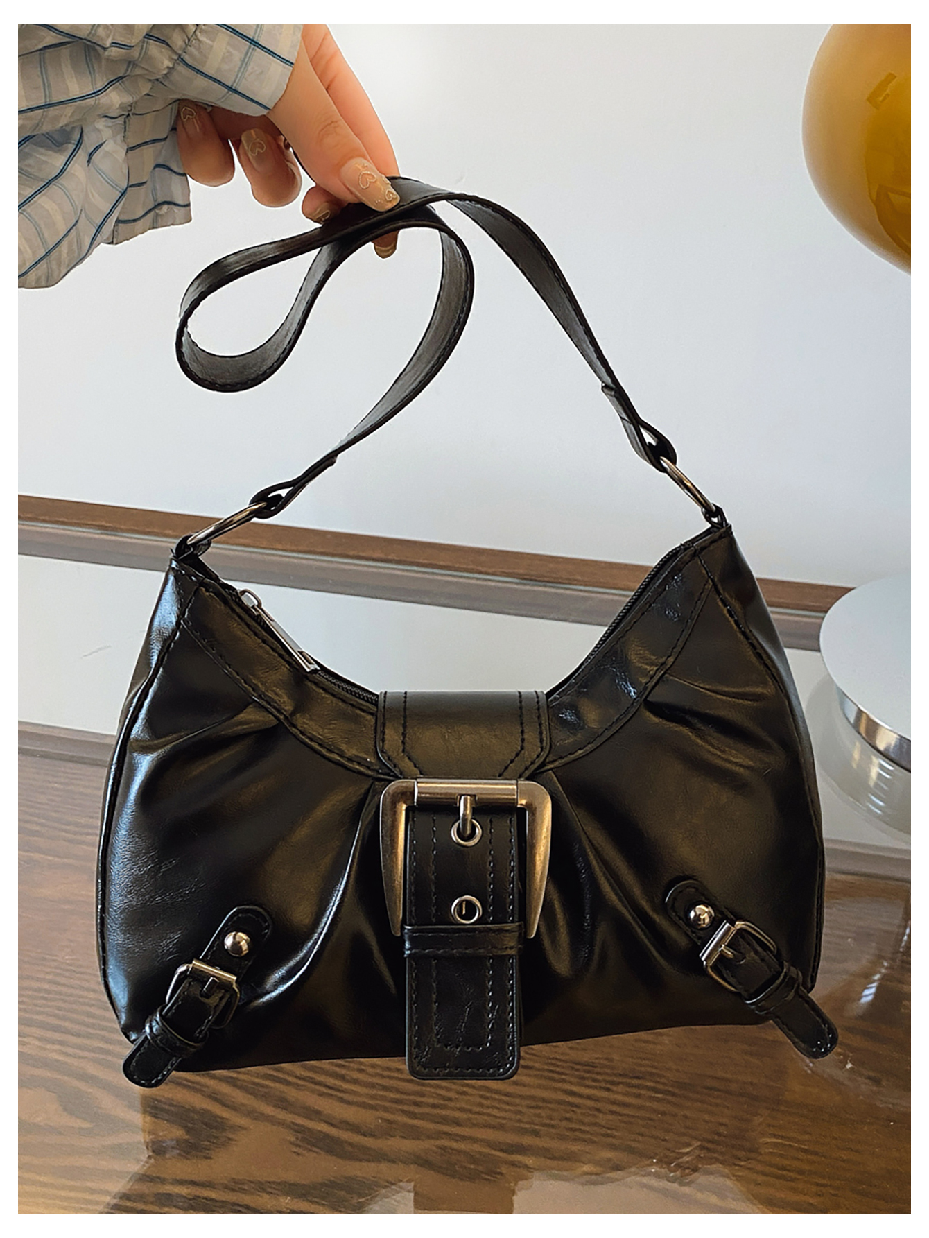 JoyPoem Shoulder Bag for Women Y2k Mini Purse Cute Goth Punk Vintage Purse | Top Handle, Buckle, Punk, Purses, Bags - Image 4