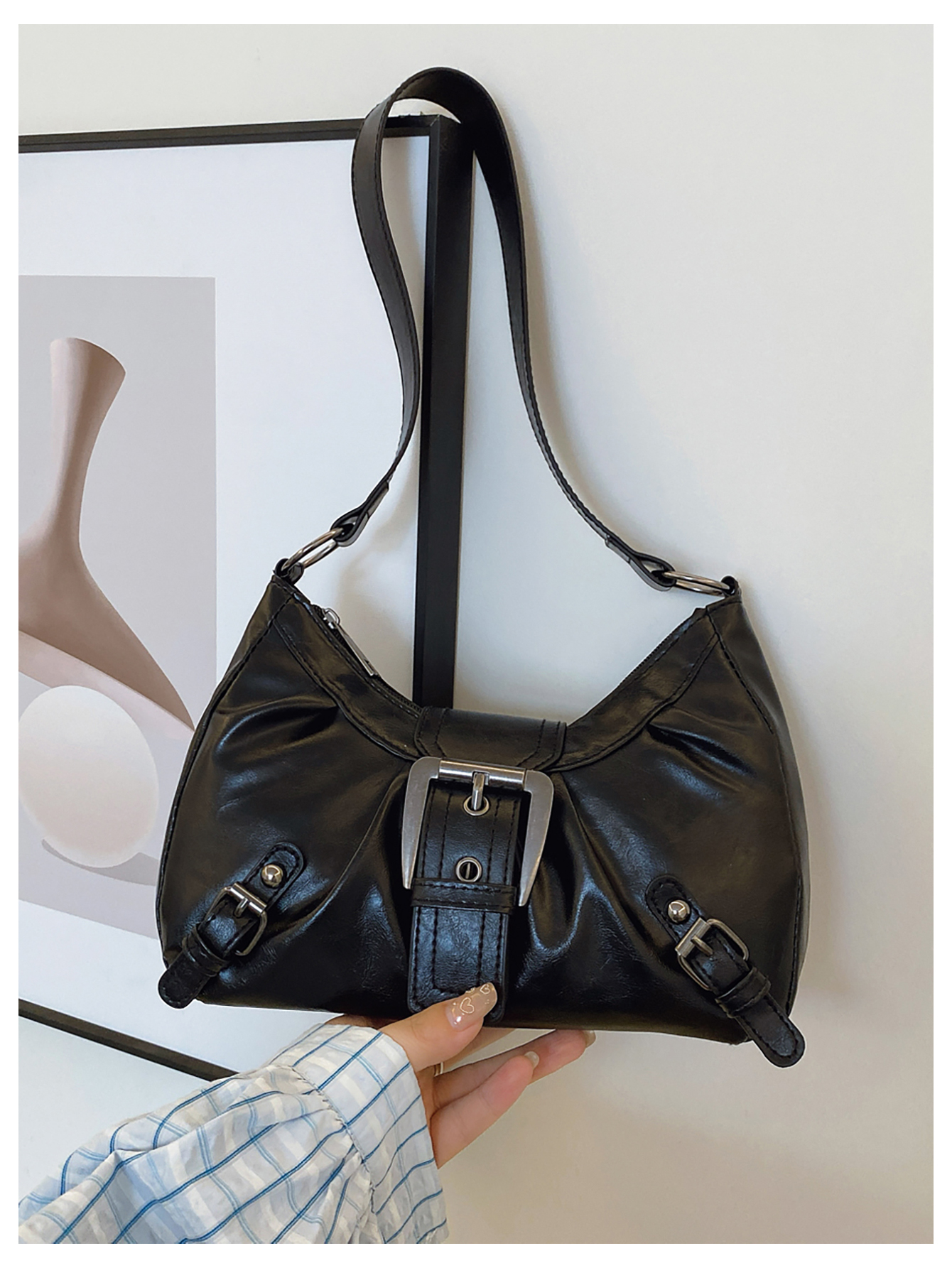 JoyPoem Shoulder Bag for Women Y2k Mini Purse Cute Goth Punk Vintage Purse | Top Handle, Buckle, Punk, Purses, Bags - Image 5