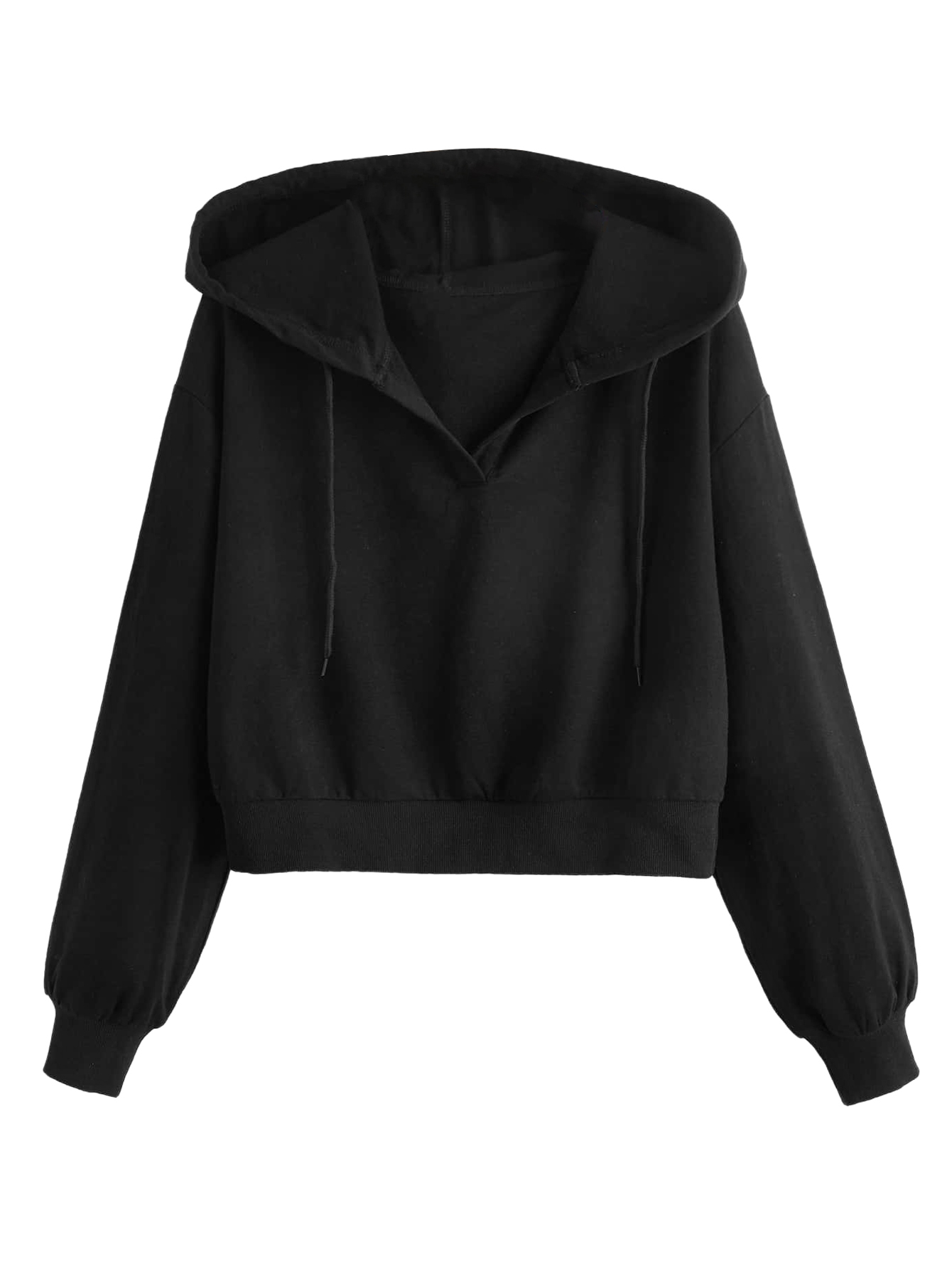 JoyPoem Women's Crop Hooded Sweatshirt Long Sleeve Drawstring Hoodies Casual Streetwear Spring Fall Clothes