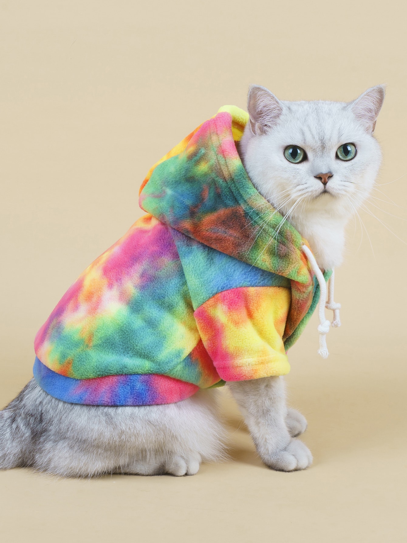 JoyPoem Dog Coat & Hoodie - Tie Dye Warm Winter Sweatshirt for Cat & Puppy - Small to Medium Sizes - Multicolor XS