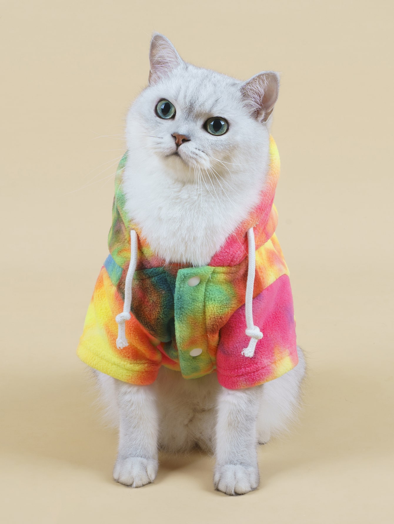 JoyPoem Dog Coat & Hoodie - Tie Dye Warm Winter Sweatshirt for Cat & Puppy - Small to Medium Sizes - Multicolor XS - Image 3