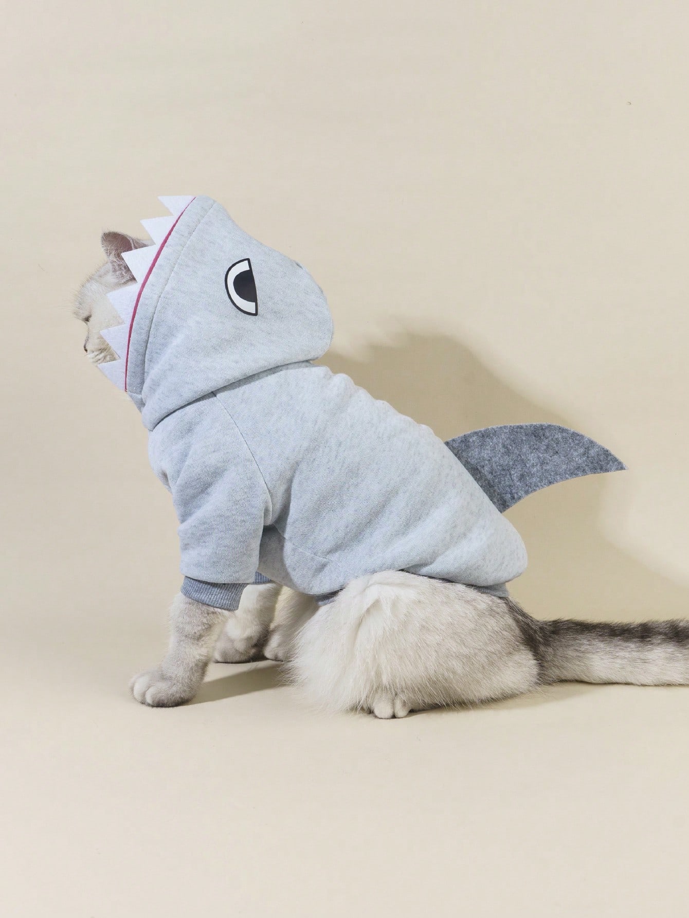 JoyPoem Shark Dog Hoodie Dog Warm Jacket Coat Puppy Sweatshirt Christmas Halloween Dog Costume Cosplay Winter Dog Clothes Pet Apparel for Small Medium Dogs Cats Kitten Grey XXS