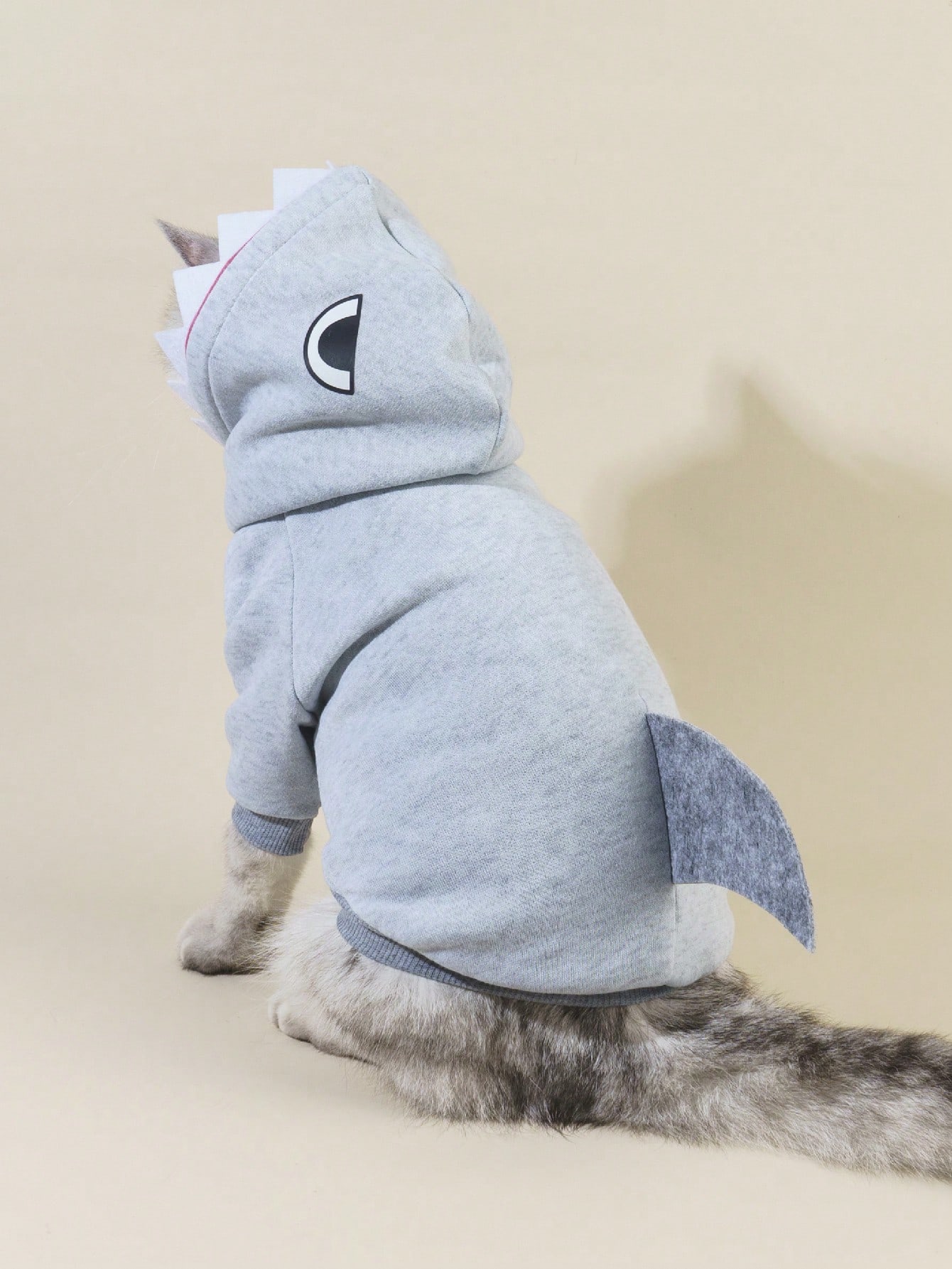 JoyPoem Shark Dog Hoodie Dog Warm Jacket Coat Puppy Sweatshirt Christmas Halloween Dog Costume Cosplay Winter Dog Clothes Pet Apparel for Small Medium Dogs Cats Kitten Grey XXS - Image 3