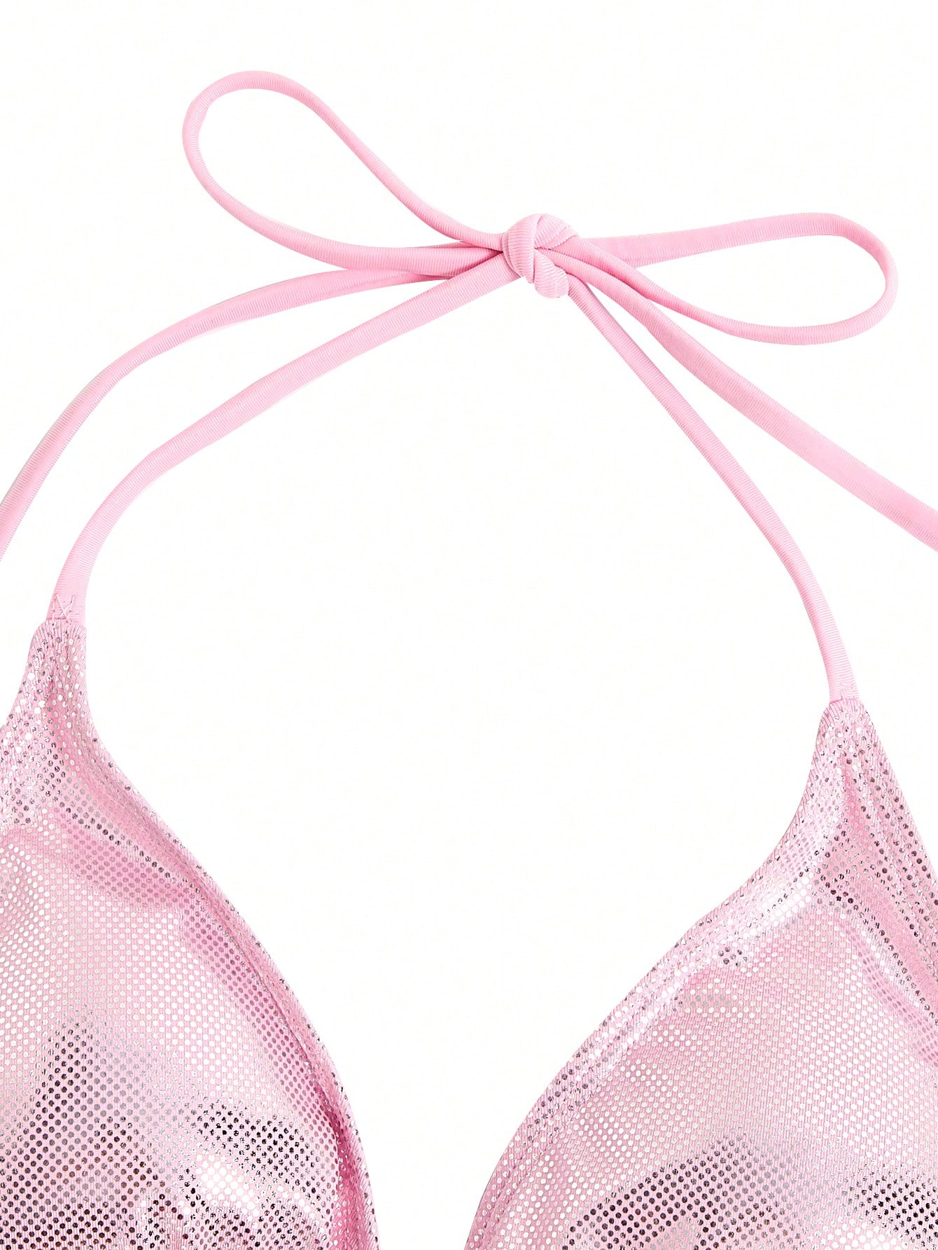 JoyPoem Women's 2 Piece Bathing Suit Glitter Triangle Top Tie Side Thong Bikini Swimsuits - Image 3