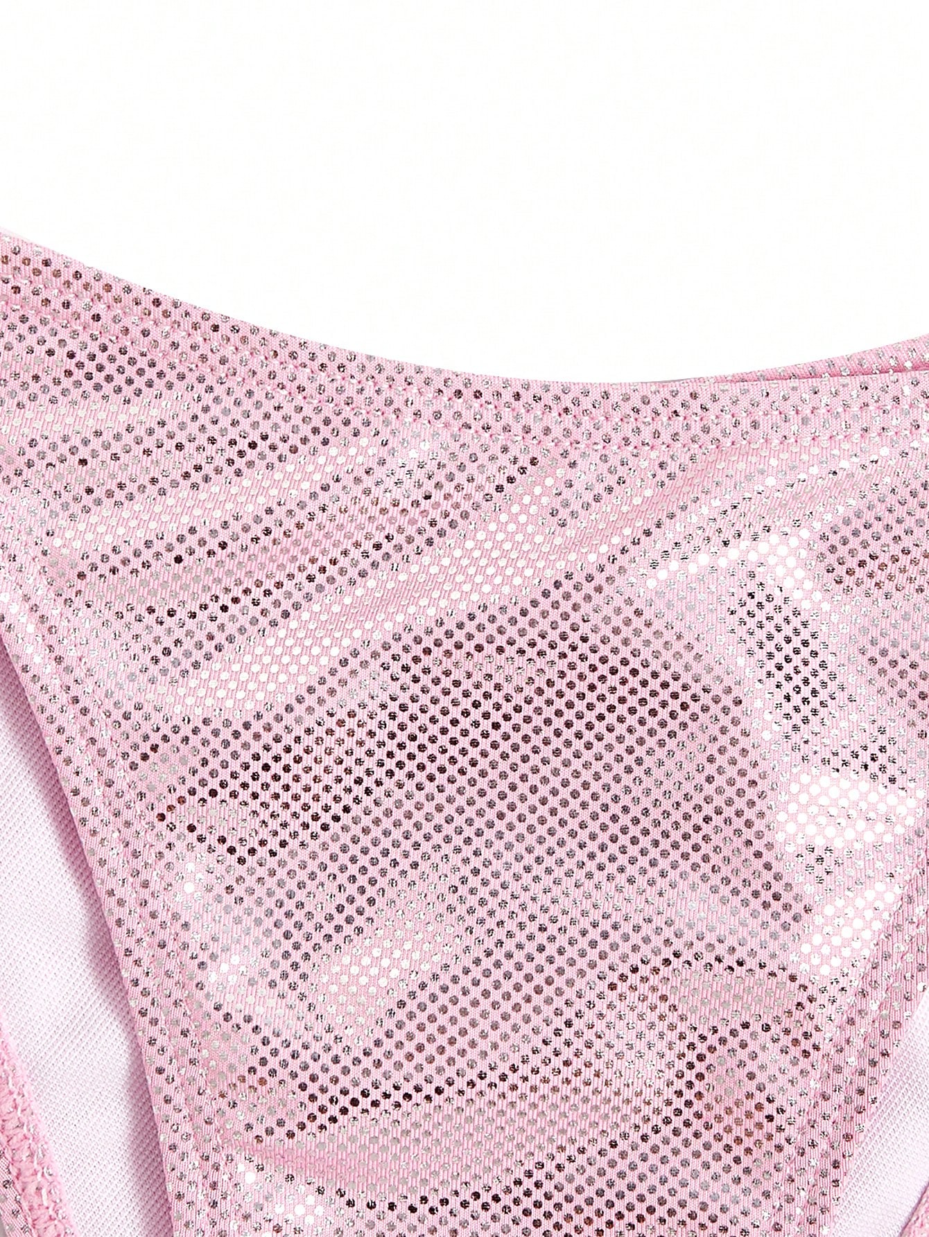 JoyPoem Women's 2 Piece Bathing Suit Glitter Triangle Top Tie Side Thong Bikini Swimsuits - Image 4