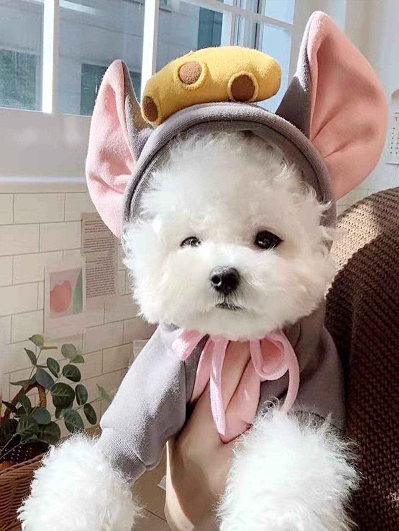 JoyPoem Dog Hoodie Pets 3D Ear Design Clothes Dog Warm Sweatshirt Christmas Halloween Dog Costume for Small Medium Dogs Cats Puppy Kitten Brown S