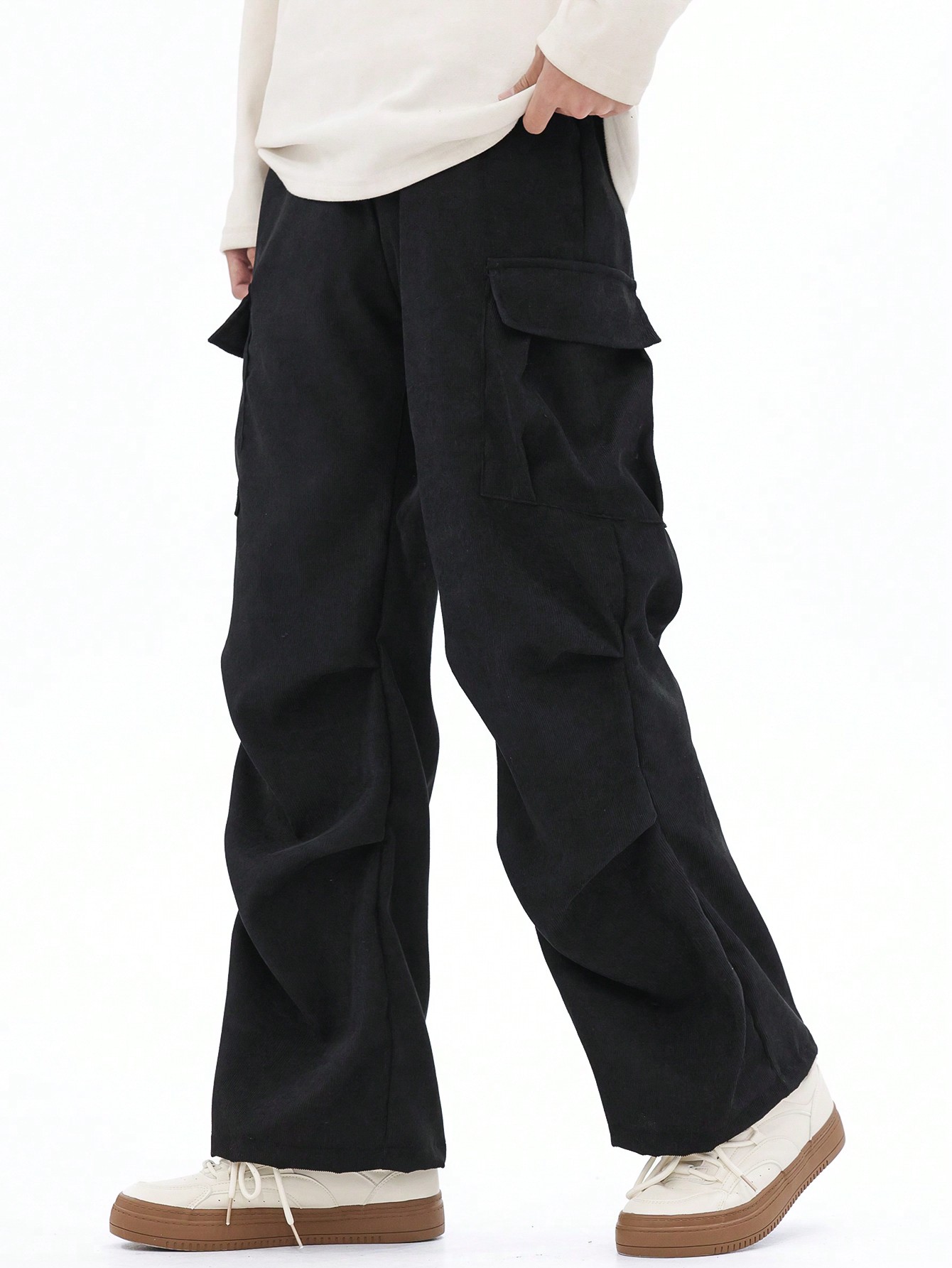 JoyPoem Boy's Casual Baggy Cargo Pants Elastic Waist Workout Sweatpants Joggers