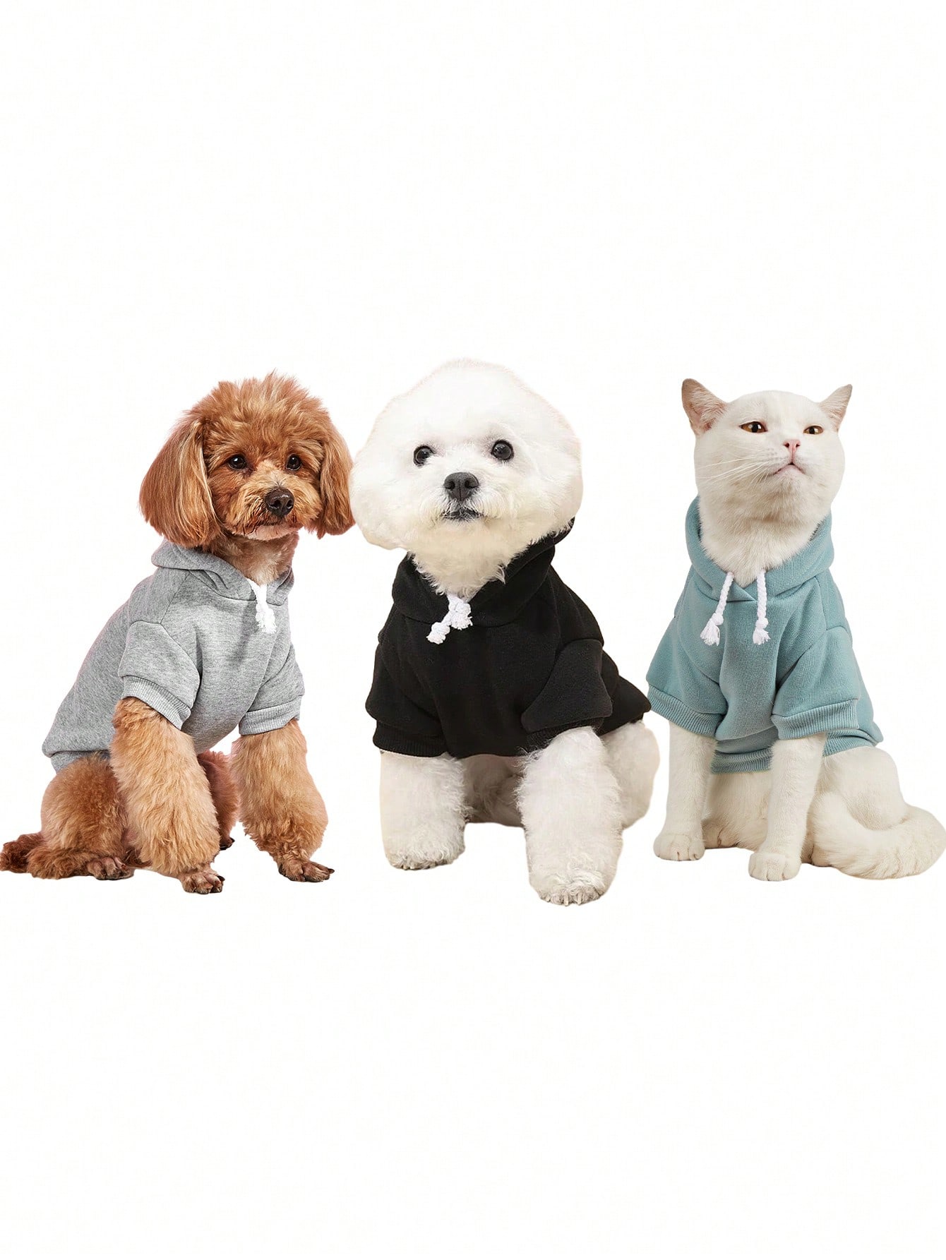 JoyPoem Basic Dog Hoodie Sweatshirt Puppy Sweater Warm Cat Costumes Pet Clothes for Chihuahua Puppy Kitten Small Medium Dogs Light Blue XX-Small
