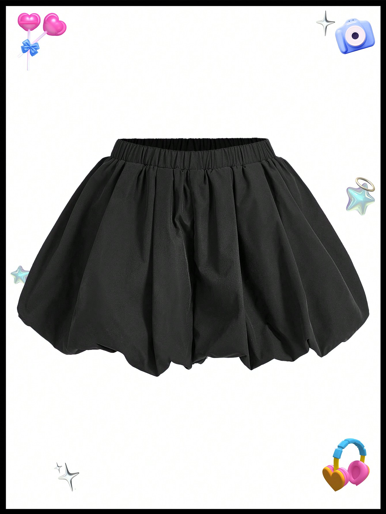 JoyPoem Girl's Y2K Bubble Shorts Cute Clothes Balloon Elastic Waist Ruffled Cute Mini Skirts Skort - Image 5