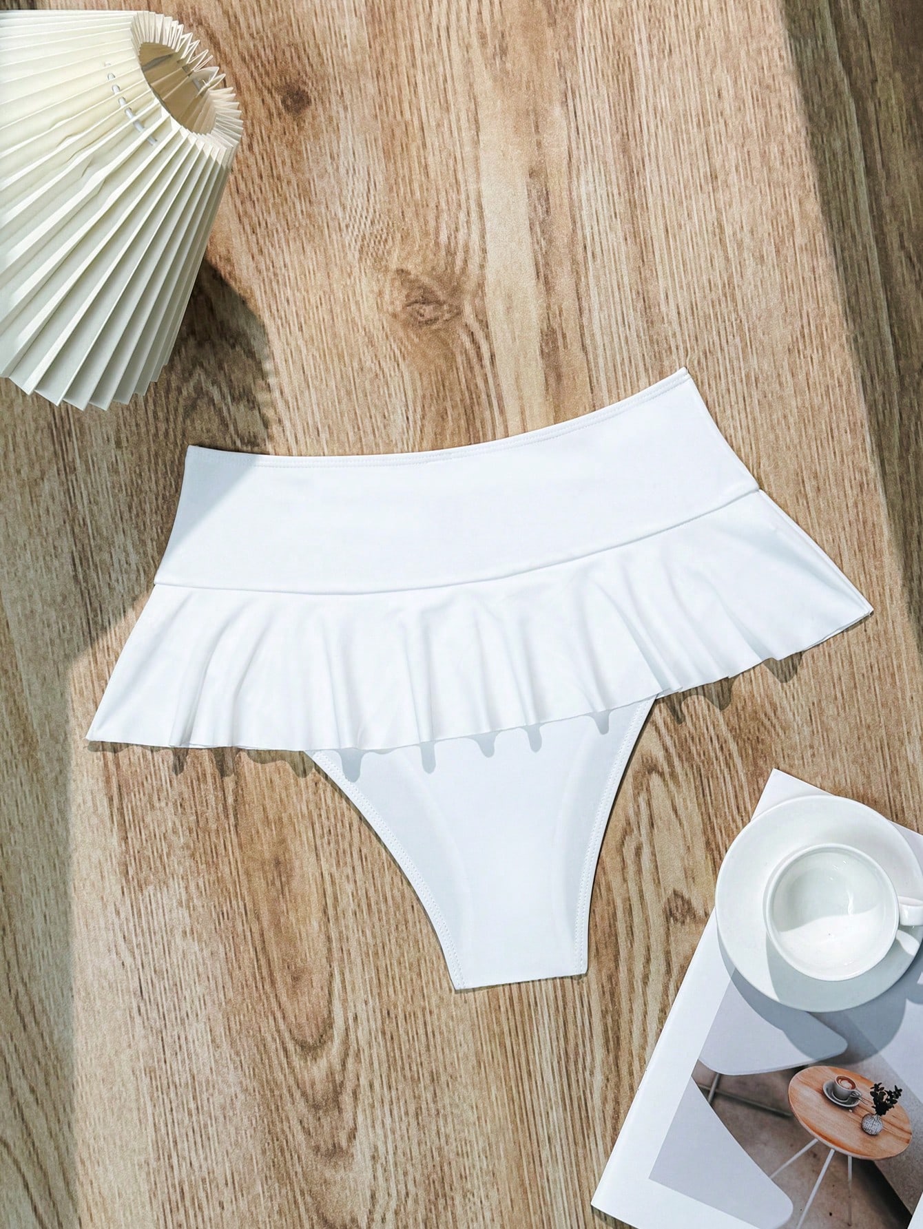 JoyPoem Women's Ruffled Bikini Bottoms High Waist Beachwear Swim Briefs - Image 3