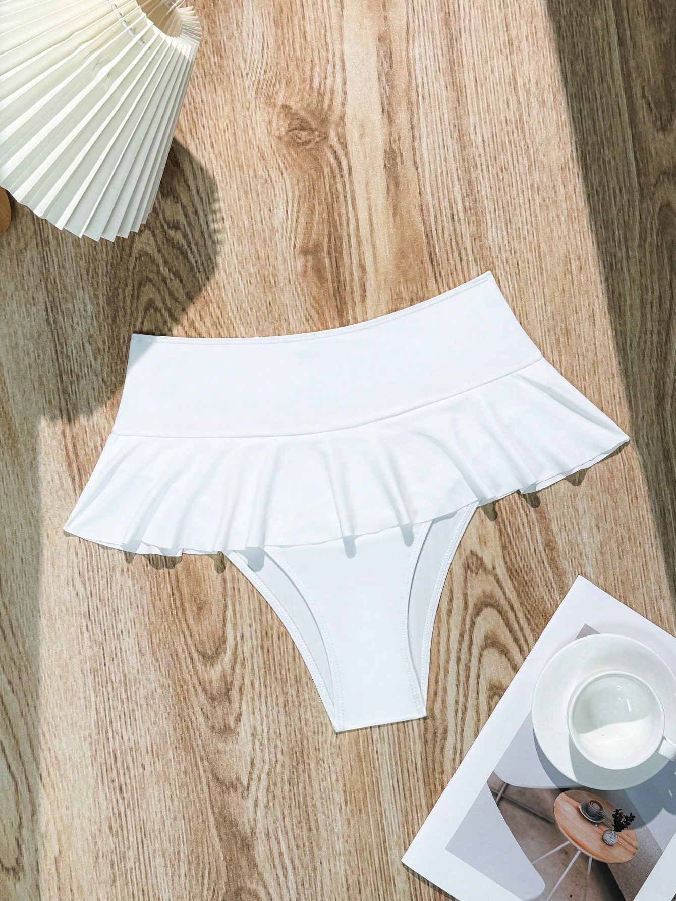 JoyPoem Women's Ruffled Bikini Bottoms High Waist Beachwear Swim Briefs - Image 5