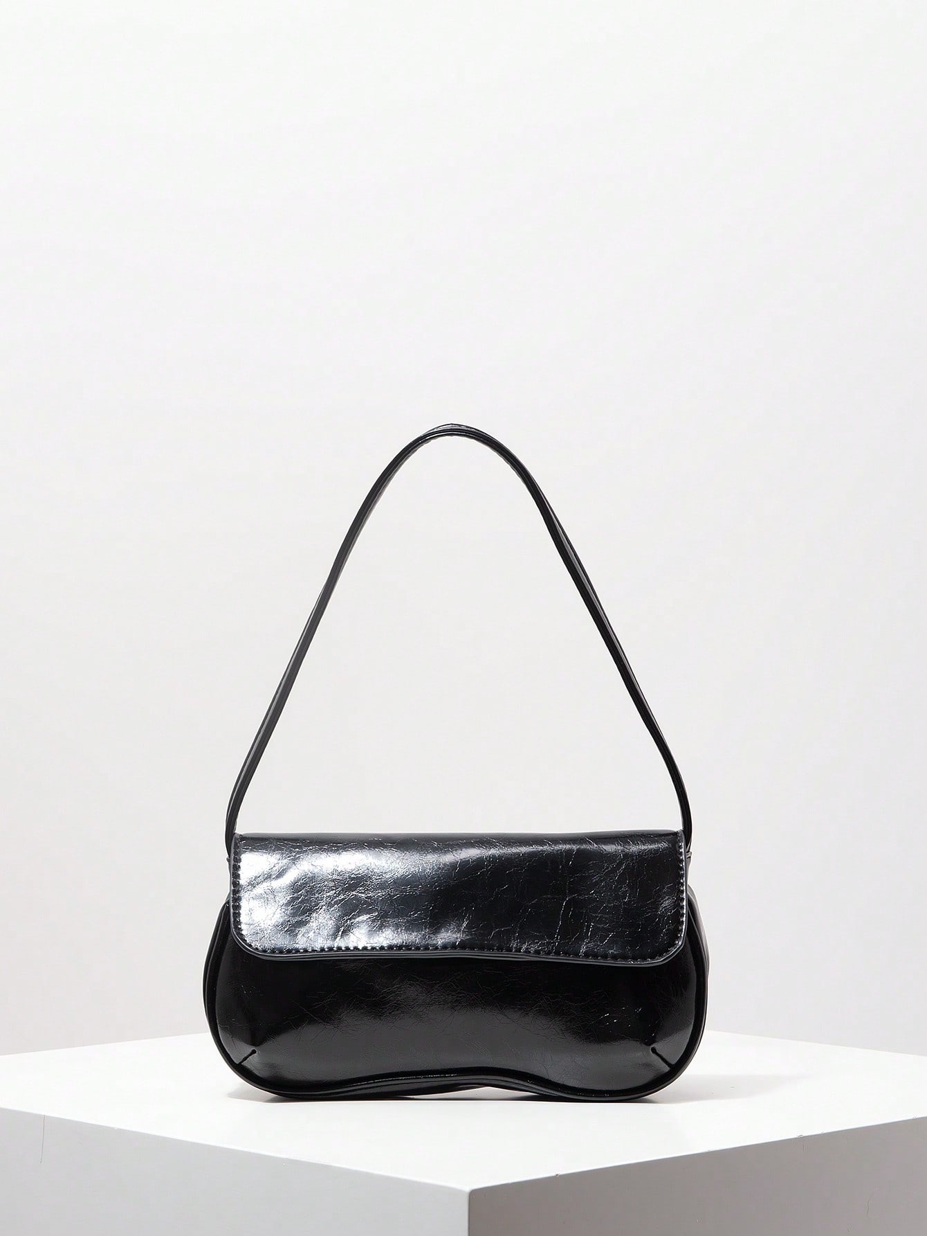 JoyPoem Women's Retro Flap Shoulder Bag PU Leather Top Handle Underarm Bag Purse
