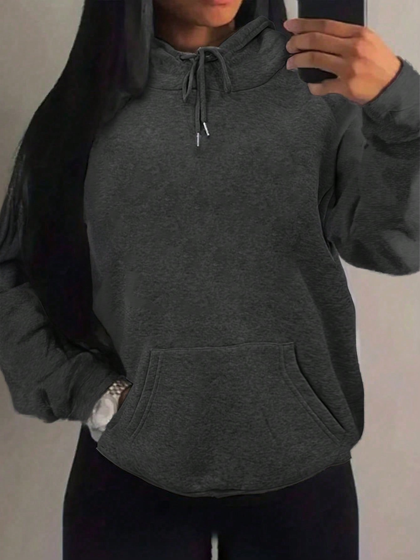 JoyPoem Womens Mock Neck Sweatshirt Drop Shoulder Hoodies Pullover Sweatshirts with Pockets