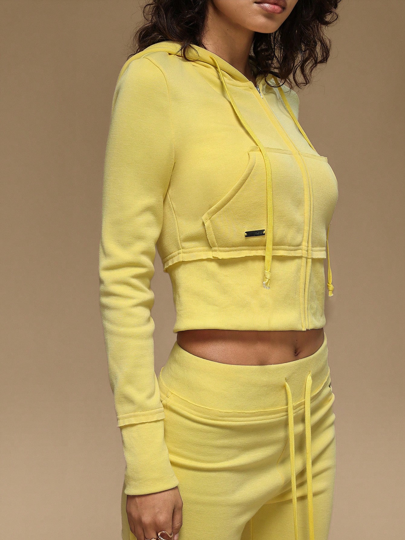JoyPoem Women's Zip Up Cropped Hoodies Long Sleeve Drawstring Hooded Sweatshirts - Image 5