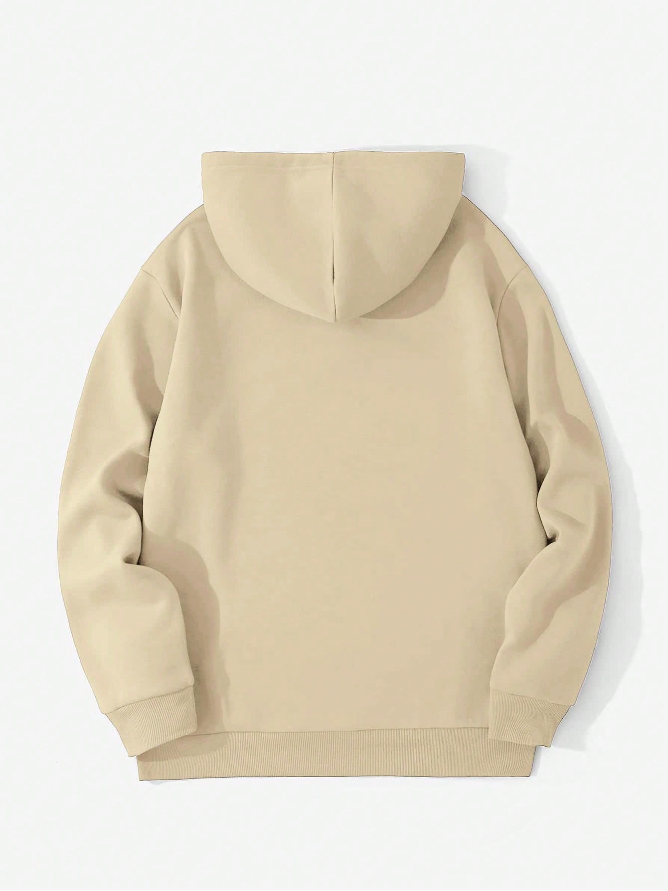 JoyPoem Men's Drawstring Hoodies Long Sleeve Drop Shoulder Loose Hooded Sweatshirt - Image 4