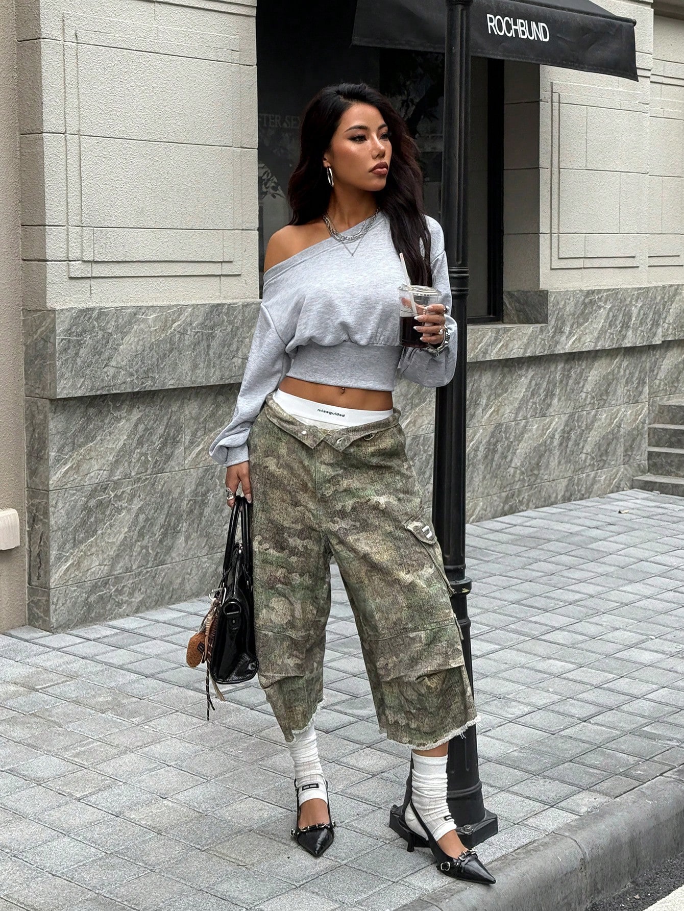 JoyPoem Women's Crop Tops Off The Shoulder Top Long Sleeve Shirts Cropped Sweatshirt Y2k Trendy Pullovers - Image 5