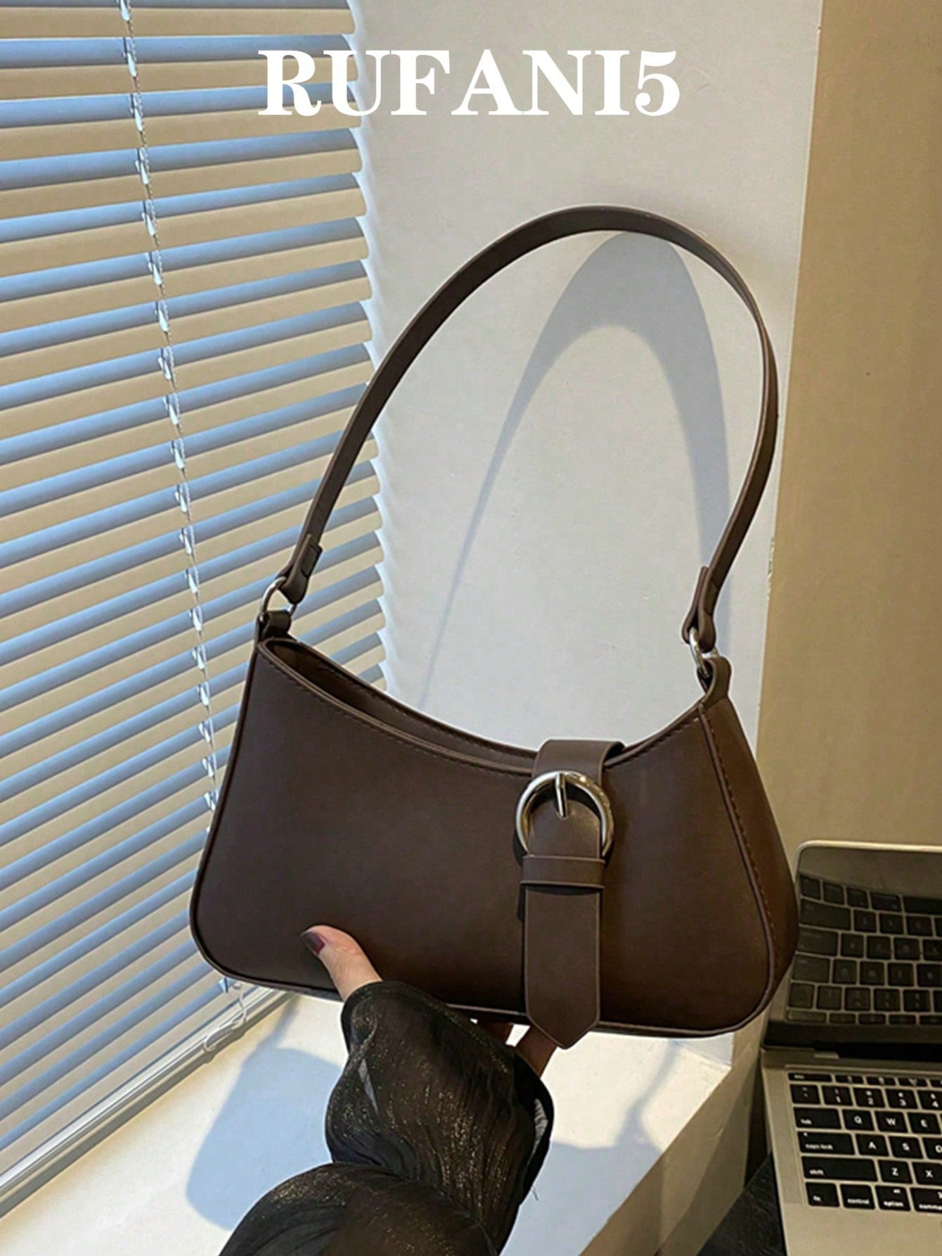 JoyPoem Women's Buckle Zipper Crescent Shoulder Handbags Vintage Top Handle Underarm Bags